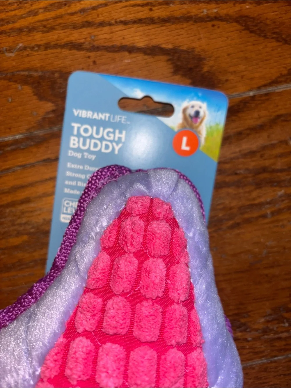 Plush Pink & Purple Dog Toy - Durable Squeaky Plush
